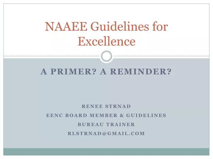 naaee guidelines for excellence