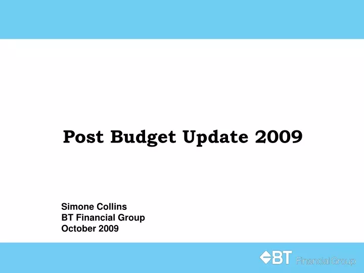 post budget update 2009