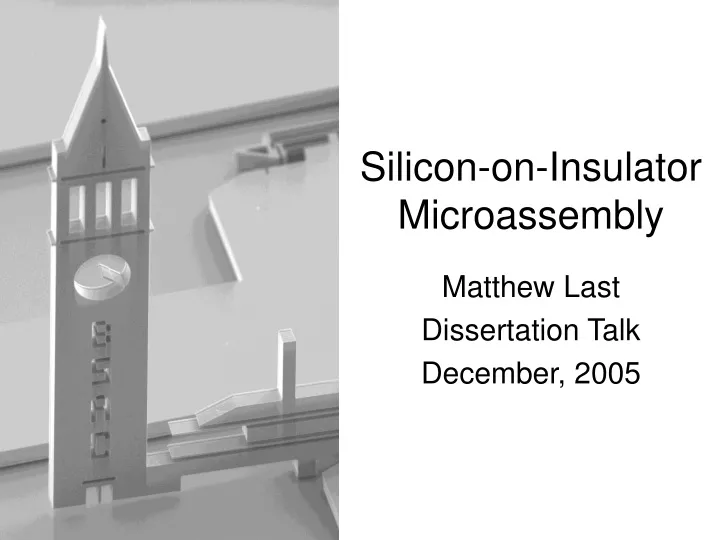 silicon on insulator microassembly