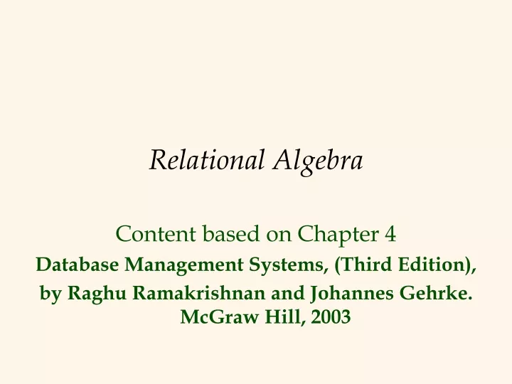 relational algebra