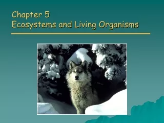 Chapter 5 Ecosystems and Living Organisms