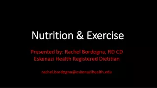 Nutrition &amp; Exercise