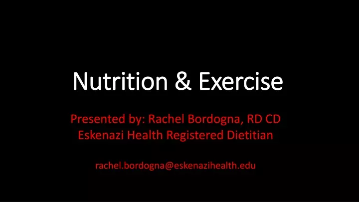 nutrition exercise