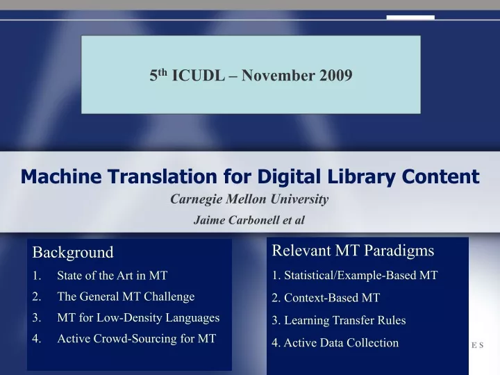 machine translation for digital library content