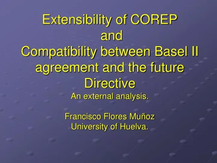 extensibility of corep and compatibility between