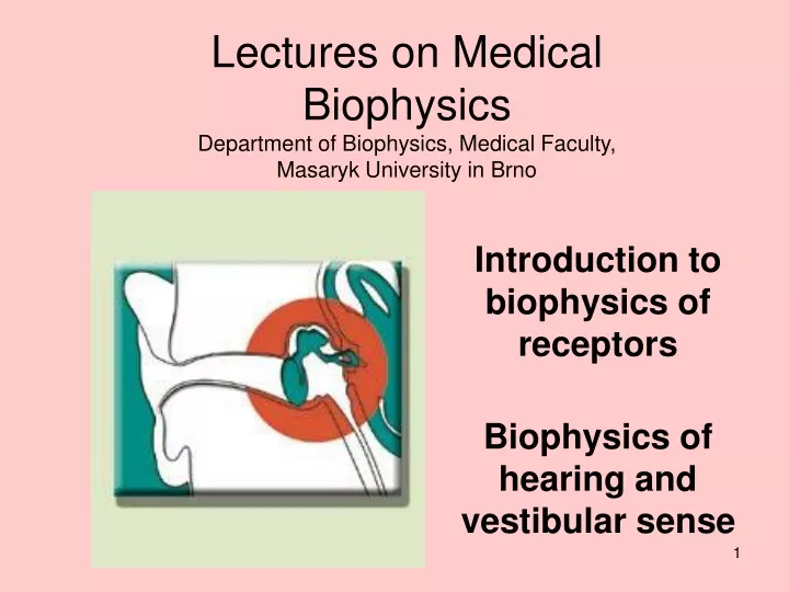 introduction to biophysics of receptors biophysics of hearing and vestibular sense
