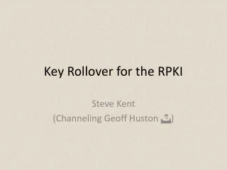 Key Rollover for the RPKI