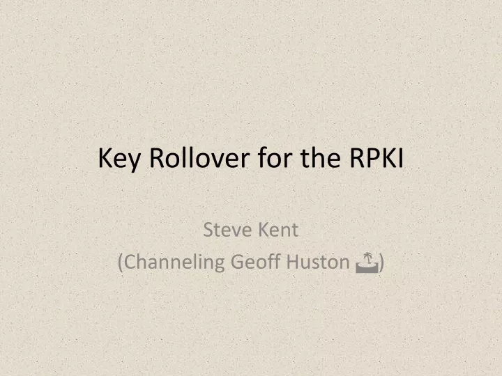 key rollover for the rpki