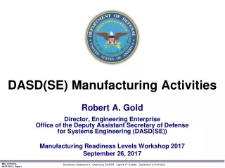 DASD(SE) Manufacturing Activities