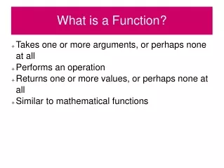 What is a Function?