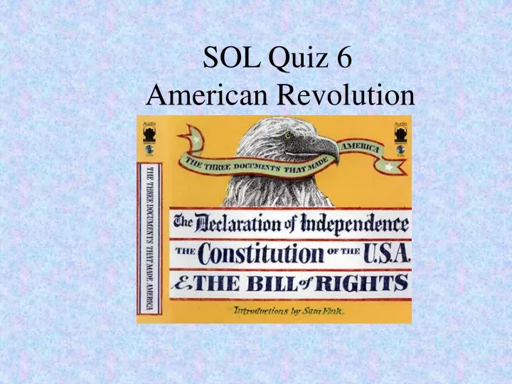 sol quiz 6 american revolution