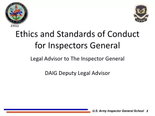 Ethics and Standards of Conduct for Inspectors General