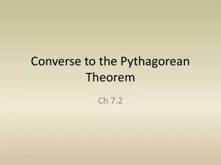 Converse to the Pythagorean Theorem