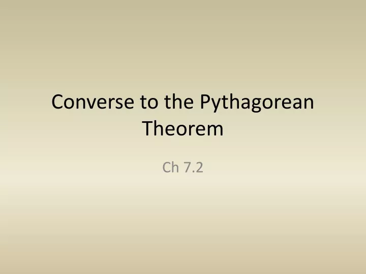 converse to the pythagorean theorem