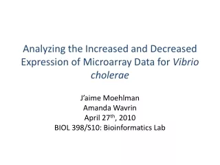 Analyzing the Increased and Decreased Expression of Microarray Data for  Vibrio cholerae
