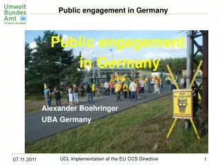 Public engagement  in Germany    Alexander Boehringer UBA Germany