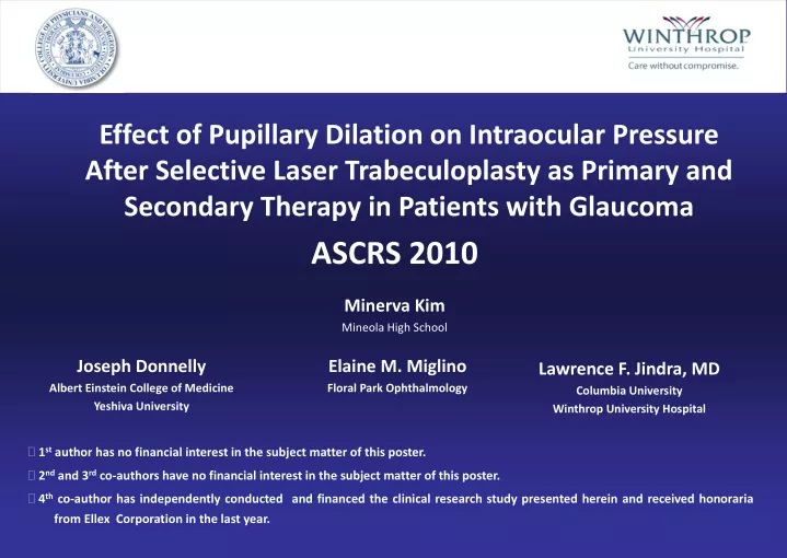 effect of pupillary dilation on intraocular