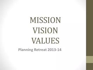 MISSION VISION VALUES
