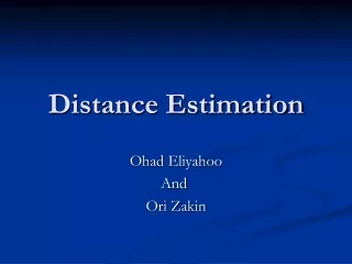 Distance Estimation