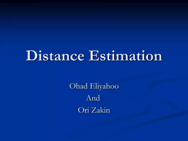 distance estimation