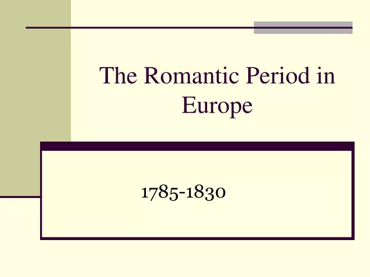 the romantic period in europe