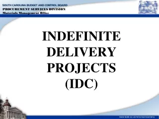 INDEFINITE DELIVERY PROJECTS (IDC)