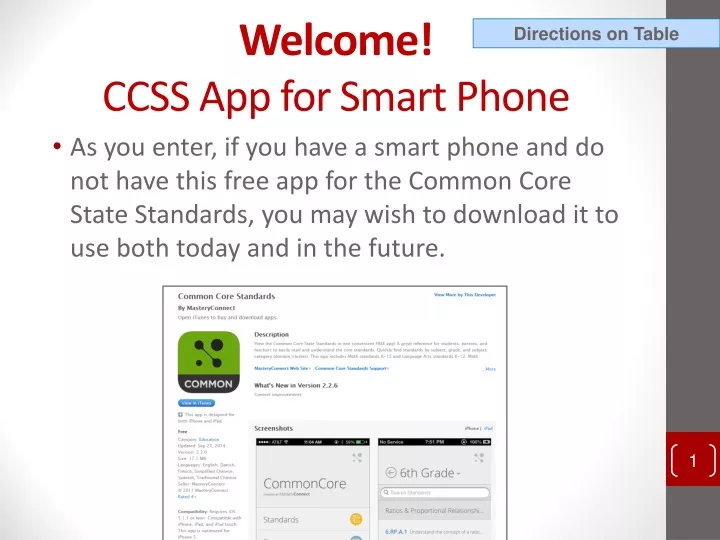 welcome ccss app for smart phone