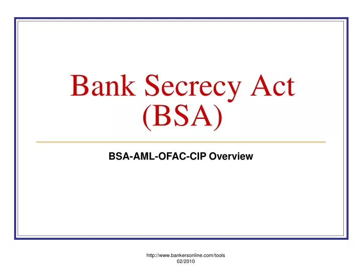 bank secrecy act bsa