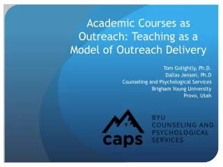 Academic Courses as Outreach: Teaching as a Model of Outreach Delivery