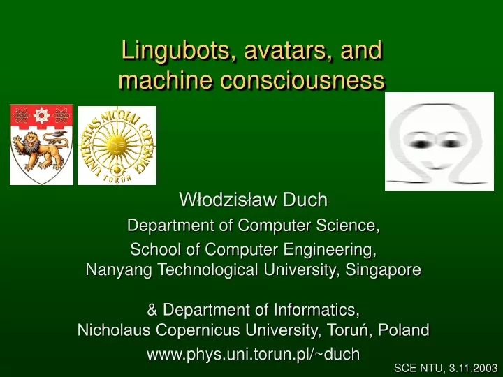 lingub ots avatars and machine consciousness