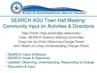 SEARCH AGU Town Hall Meeting:  Community Input on Activities &amp; Directions