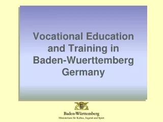 Vocational Education  and Training in Baden-Wuerttemberg Germany