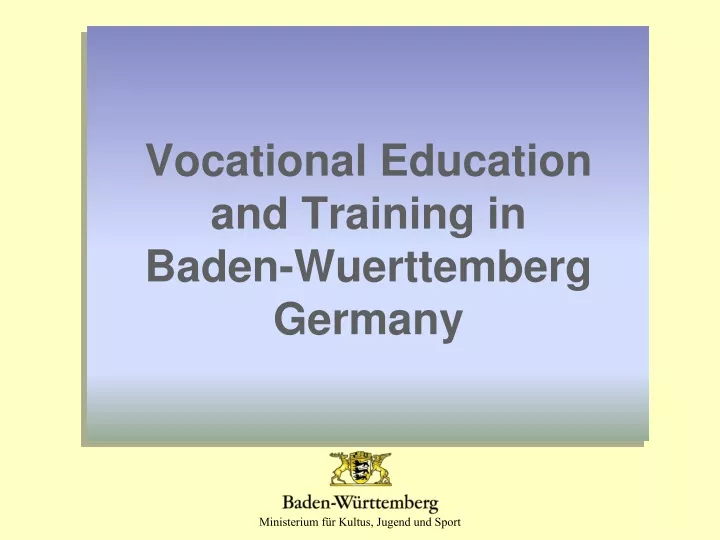vocational education and training in baden wuerttemberg germany