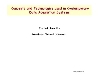 Concepts and Technologies used in Contemporary Data Acquisition Systems