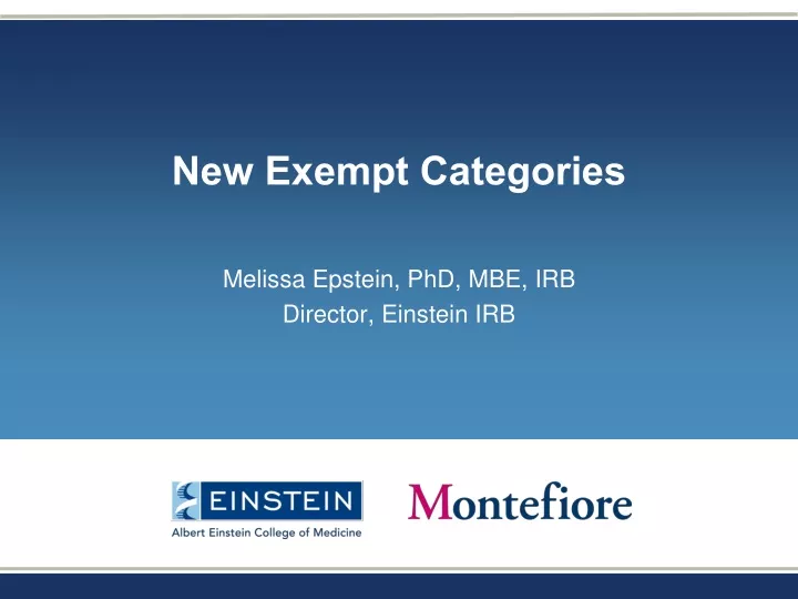 new exempt categories