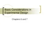 Basic Considerations in Experimental Design - slide 1