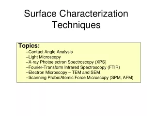 Surface Characterization Techniques