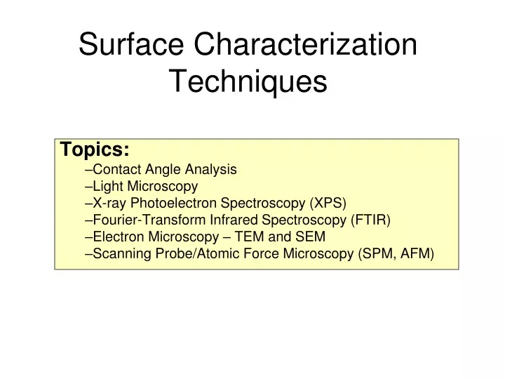 surface characterization techniques
