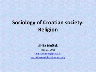 Sociology of Croatian society: Religion