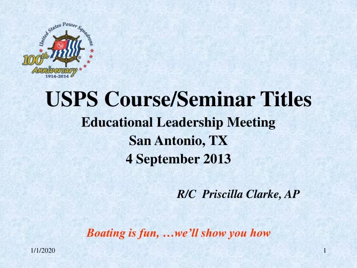 usps course seminar titles