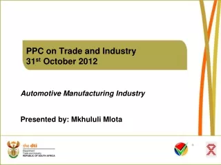 PPC on Trade and Industry 31 st  October 2012
