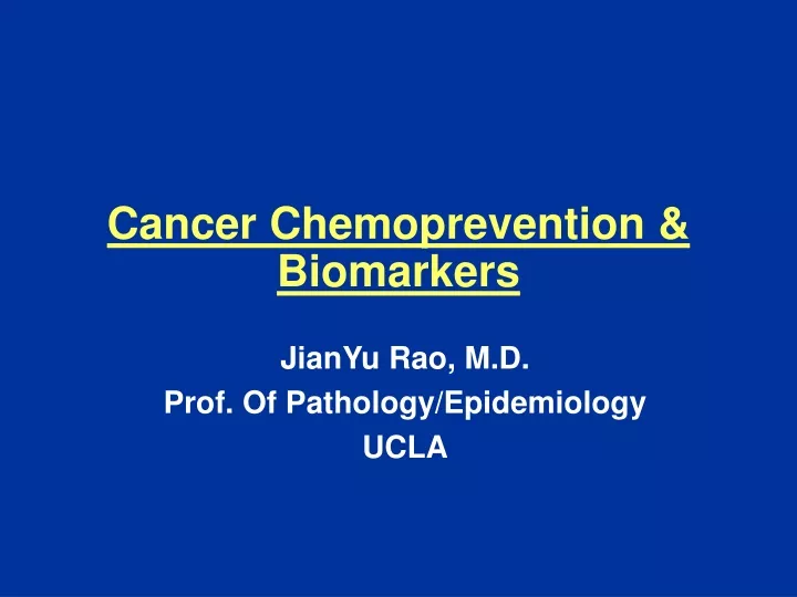 cancer chemoprevention biomarkers