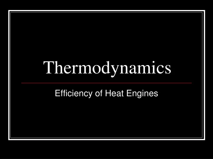 thermodynamics