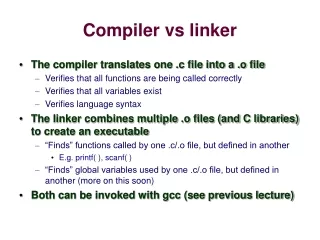 Compiler vs linker