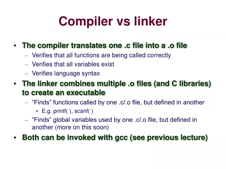 compiler vs linker
