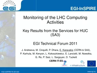 Monitoring of the LHC Computing Activities Key Results from the Services for HUC (SA3)