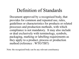 Definition of Standards