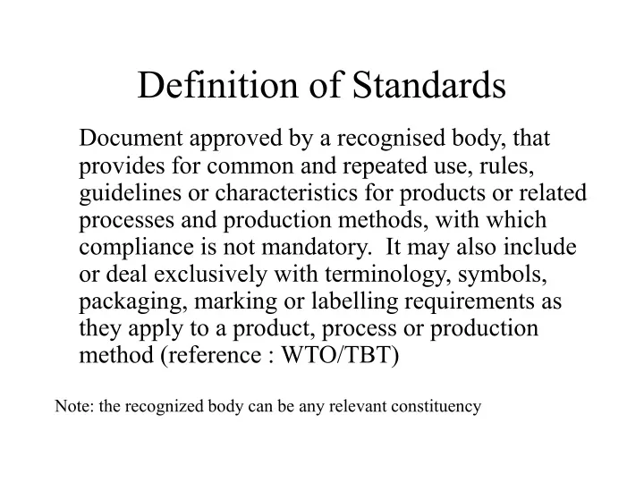 definition of standards