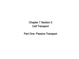 Chapter 7 Section 3  Cell Transport Part One- Passive Transport
