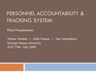 Personnel Accountability &amp; Tracking System